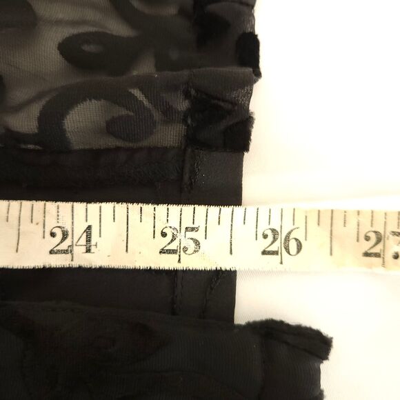 Chico's Design 1 Womens 8 Black Silk Lace Sheer Beaded Button Down Blouse Shirt - Picture 6 of 6